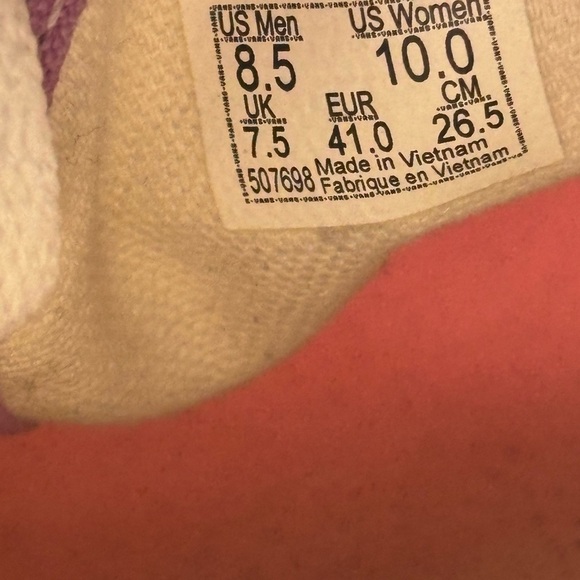 Vans Era Orchid Pink Womens Size 10 Casual Skateboarding Shoes Pink Beach Life - Picture 12 of 13